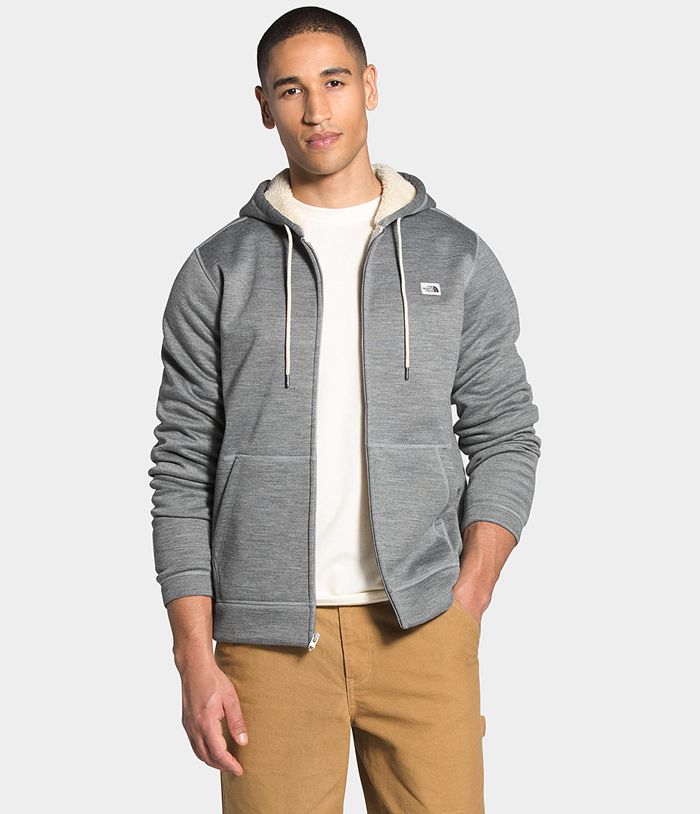 The North Face Sherpa Patrol Full Zip Mens Hoodie Grey 521384-TFM